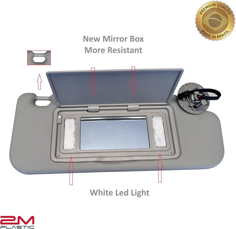 2M PLASTIC Sun Visor Fits for Chevy Cruze 2011-2016 Pair Set Left+Right Gray Titanium 2MPLASTIC (Titanium - Gray + Light) - Image 3